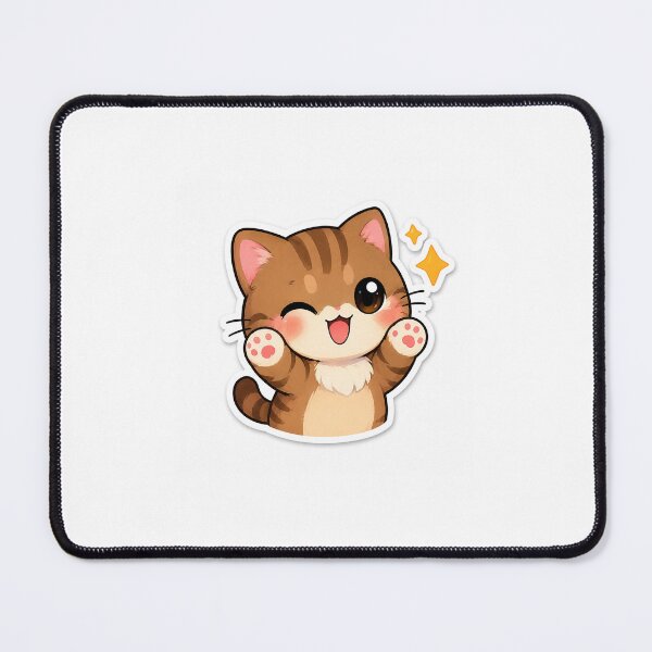 Item preview, Cute Kawaii Kitten Sticker – Winking Cartoon Cat designed and sold by ricksd.