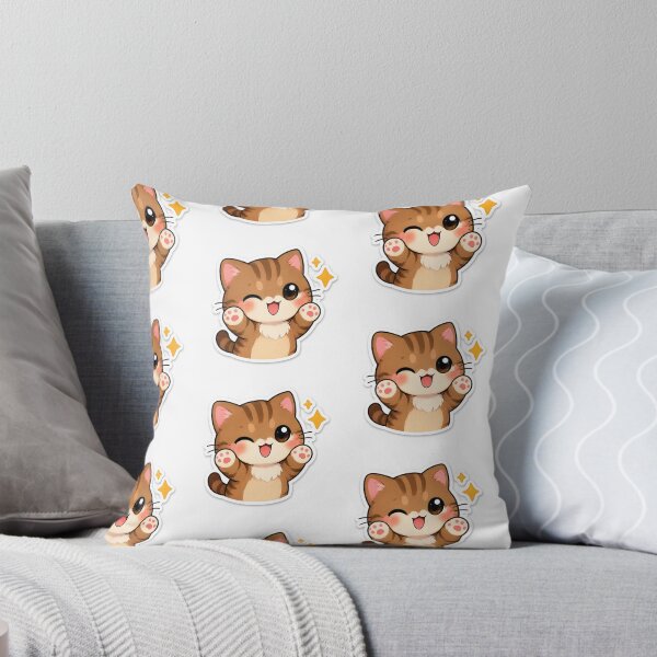Item preview, Cute Kawaii Kitten Sticker – Winking Cartoon Cat designed and sold by ricksd.