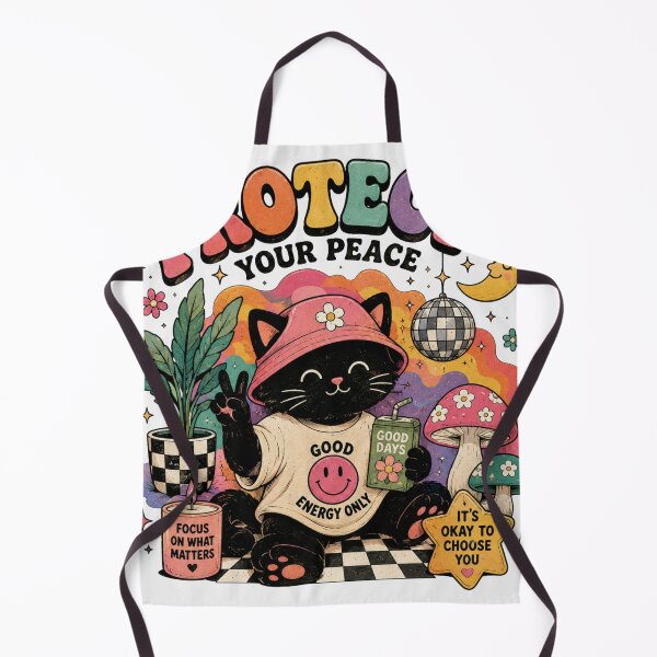 Item preview, Protect Your Peace Cute Black Cat Retro Kawaii Graphic T-Shirt designed and sold by irfanedysud.