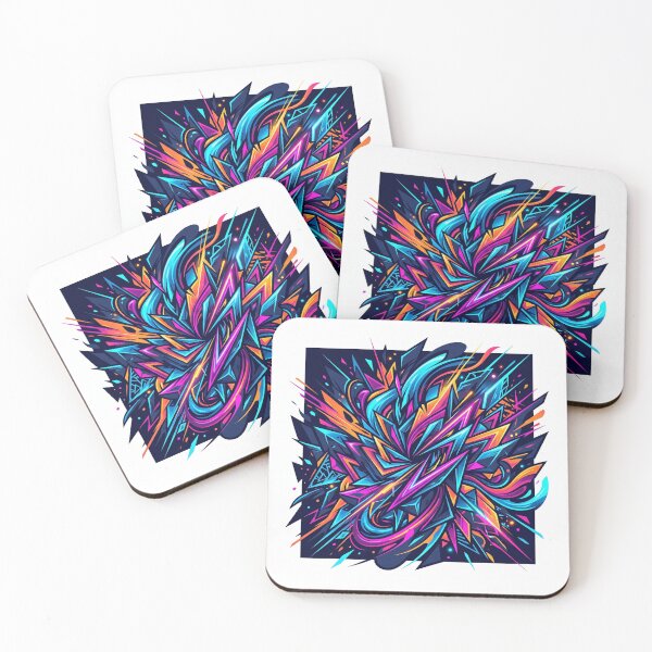 Item preview, Cosmic Chaos Neon Abstract Collection – Phone Cases & Coaster designed and sold by TshirtzMax.