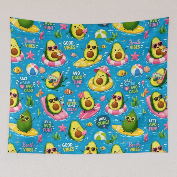 Item preview, Summer Cute Avocado love Pattern  Seamless Pattern Fruit Print designed and sold by Aramdesing.
