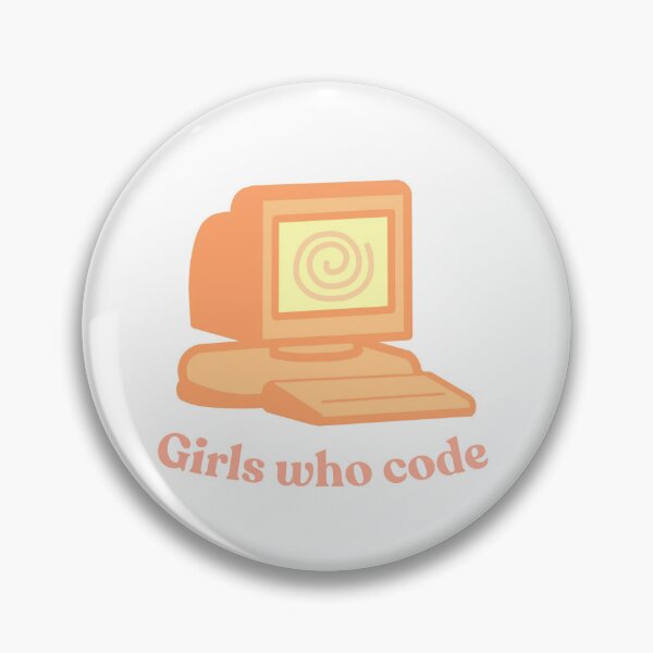 Item preview, Retro Girls Who Code" Computer (Peach) designed and sold by Doodling-Donut.