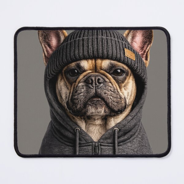 Item preview, Cool French Bulldog in Hoodie and Beanie designed and sold by BagFactoryUK.