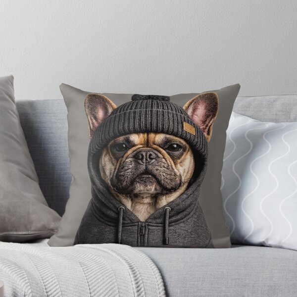 Item preview, Cool French Bulldog in Hoodie and Beanie designed and sold by BagFactoryUK.