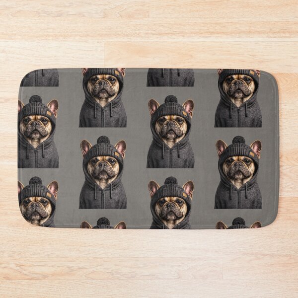 Item preview, Cool French Bulldog in Hoodie and Beanie designed and sold by BagFactoryUK.