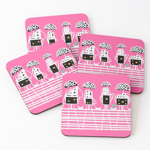 Item preview, Solar Power Robots I Pink I Garden designed and sold by French Papyrus Studio.