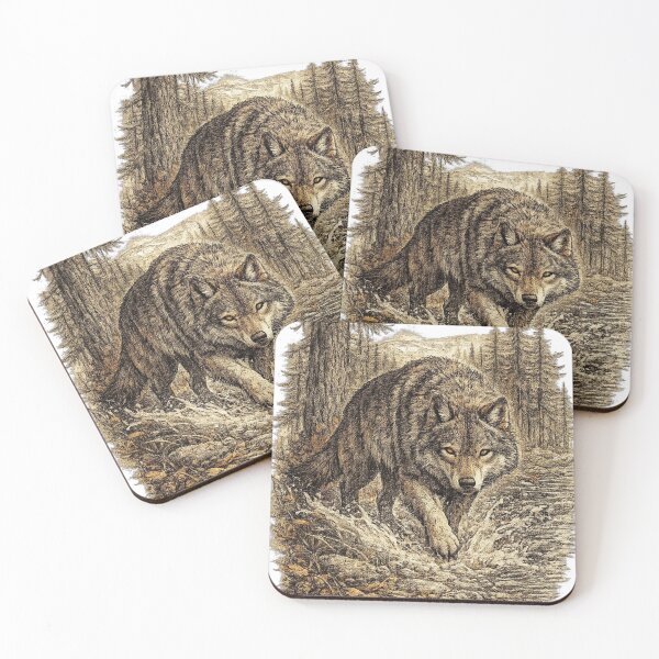 Item preview, Timber Wolf Autumn Hunt designed and sold by KrungiT Design .