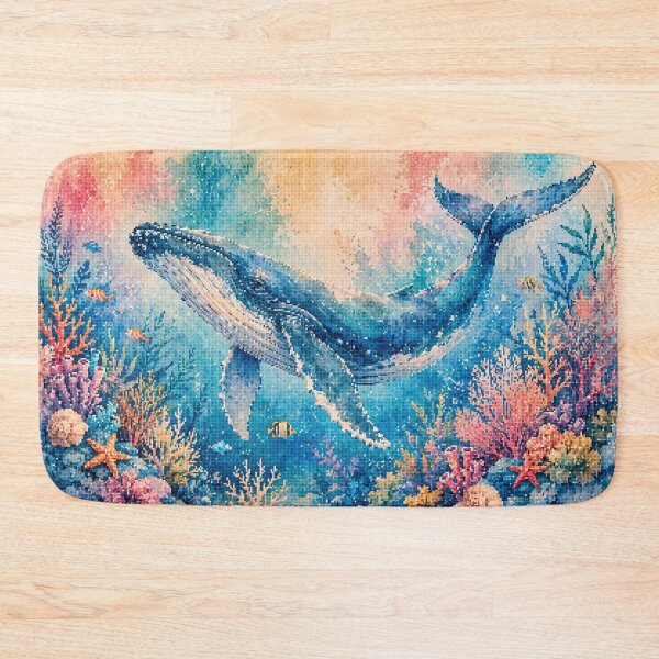 Item preview, Majestic Humpback Whale Geometric Style Ocean Art designed and sold by A-C-G.
