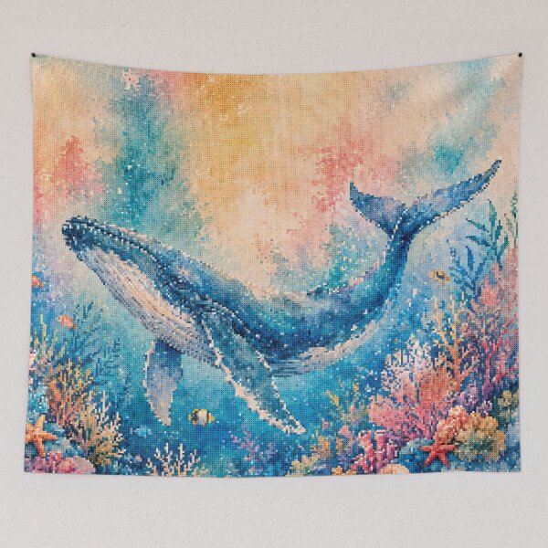 Item preview, Majestic Humpback Whale Geometric Style Ocean Art designed and sold by A-C-G.