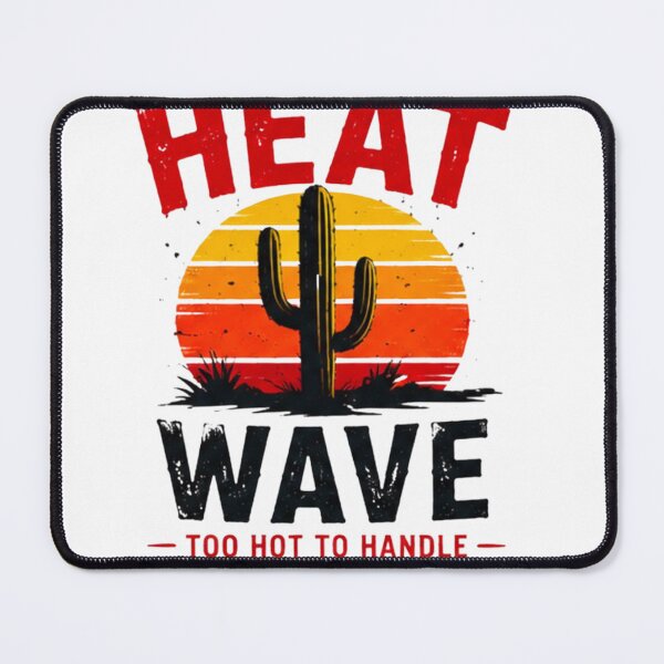 Item preview, Heat Wave Too Hot To Handle Retro Summer Desert Cactus T-Shirt designed and sold by novaduman.