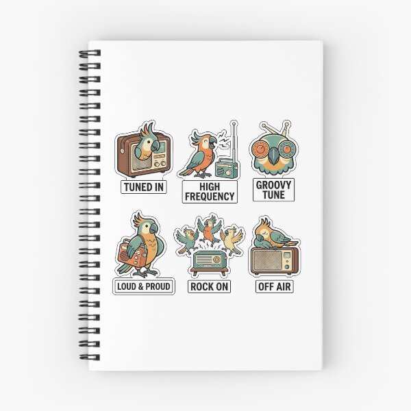 Item preview, Retro Parrot Transistor Sticker Pack - Vintage Radio & Tune Puns designed and sold by SimpleP.