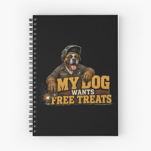 Item preview, My Dog Wants Free Treats Funny Boxer Mechanic Vintage Welding Dog Design designed and sold by RusticMeadow.