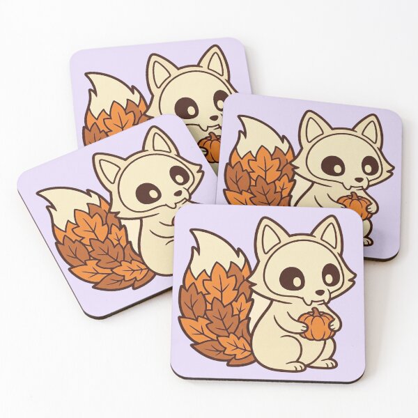 Item preview, Cute Skull Face Fox with Autumn Leaf Tail designed and sold by Castiora.