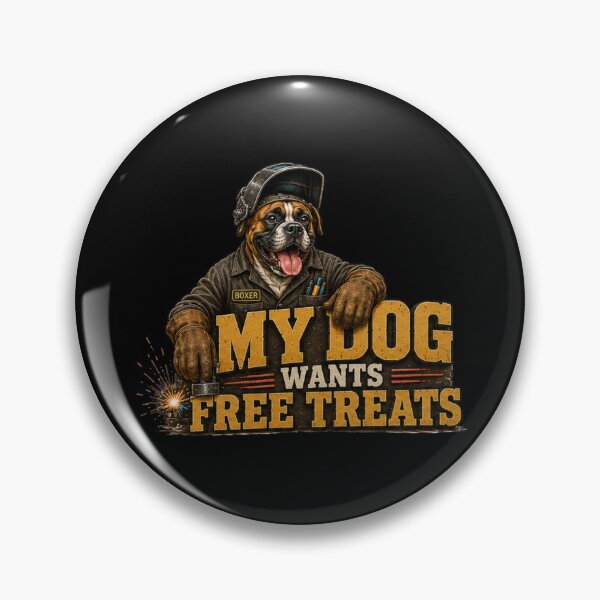 Item preview, My Dog Wants Free Treats Funny Boxer Mechanic Vintage Welding Dog Design designed and sold by RusticMeadow.