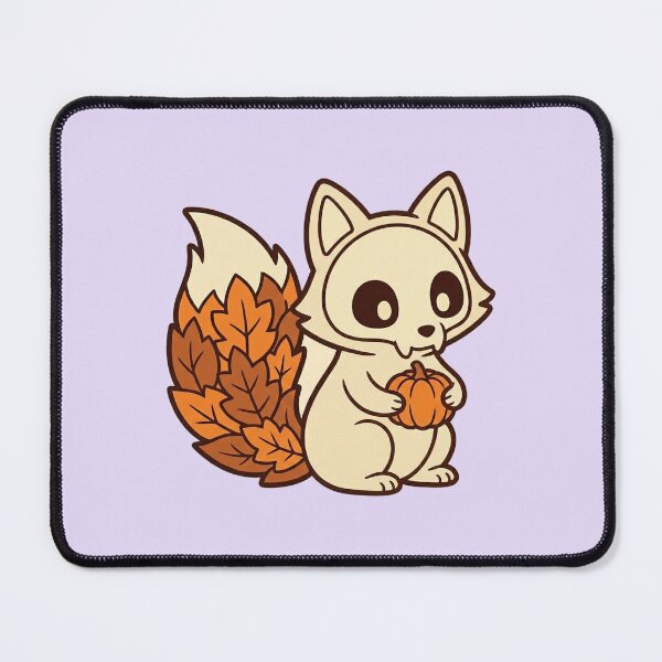 Item preview, Cute Skull Face Fox with Autumn Leaf Tail designed and sold by Castiora.
