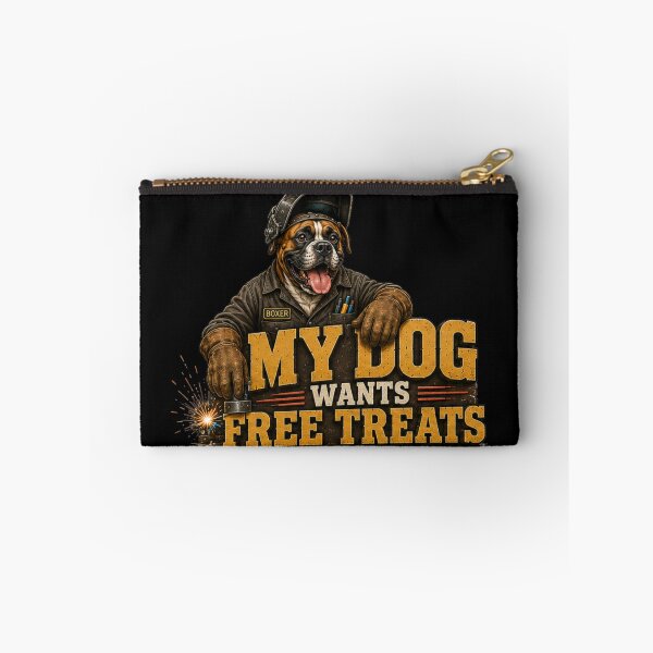 Item preview, My Dog Wants Free Treats Funny Boxer Mechanic Vintage Welding Dog Design designed and sold by RusticMeadow.