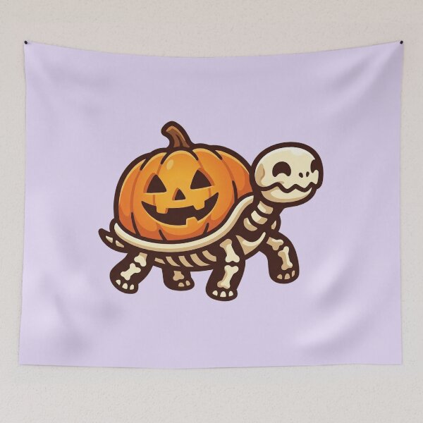 Item preview, Cute Skeleton Turtle with Pumpkin Shell designed and sold by Castiora.