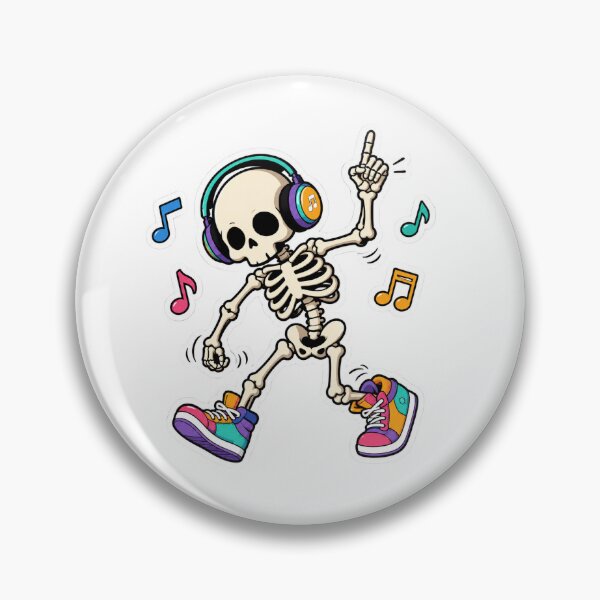 Item preview, Cute Dancing Skeleton with Headphones Sticker designed and sold by naruto4925.