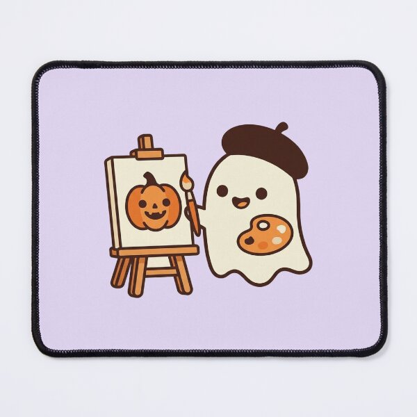 Item preview, Cute Ghost Artist Painting a Pumpkin designed and sold by Castiora.