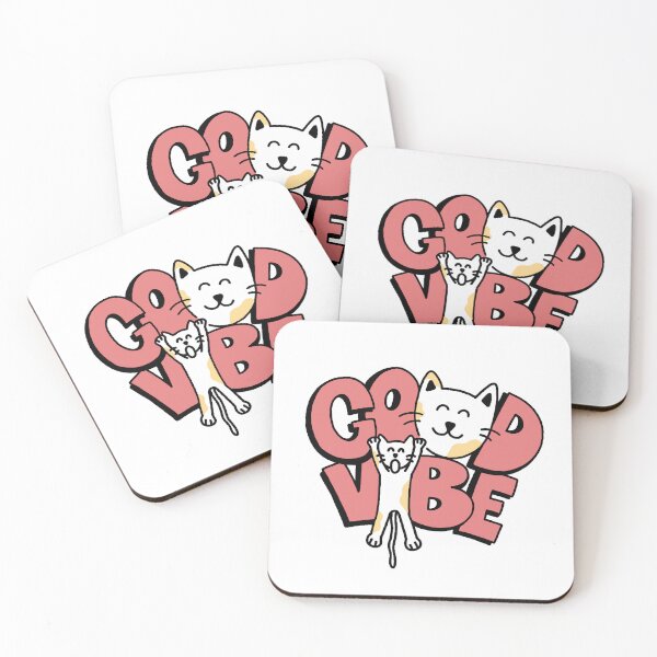 Item preview, Good Vibe Cute Cat Typography Kawaii Positive Design designed and sold by AllenReynolds.