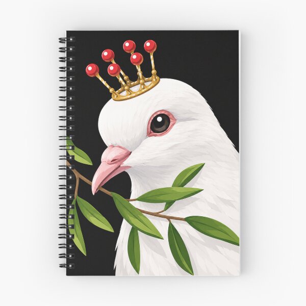 Item preview, Crowned White Dove with Olive Branch Illustration designed and sold by minbadesign.