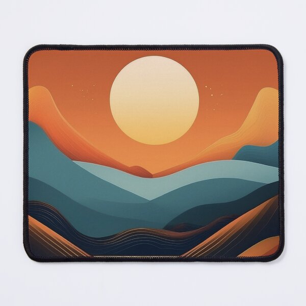 Item preview, Minimalist Sunset Mountains & River | Modern Nature designed and sold by Becky-Poppins.