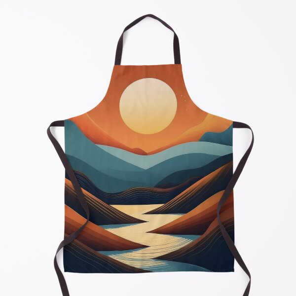 Item preview, Minimalist Sunset Mountains & River | Modern Nature designed and sold by Becky-Poppins.