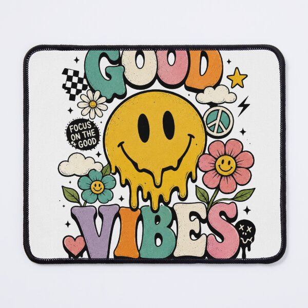 Item preview, Good Vibes Only Retro Smiley Y2K Aesthetic Colorful Sticker & T-Shirt Design designed and sold by irfanedysud.