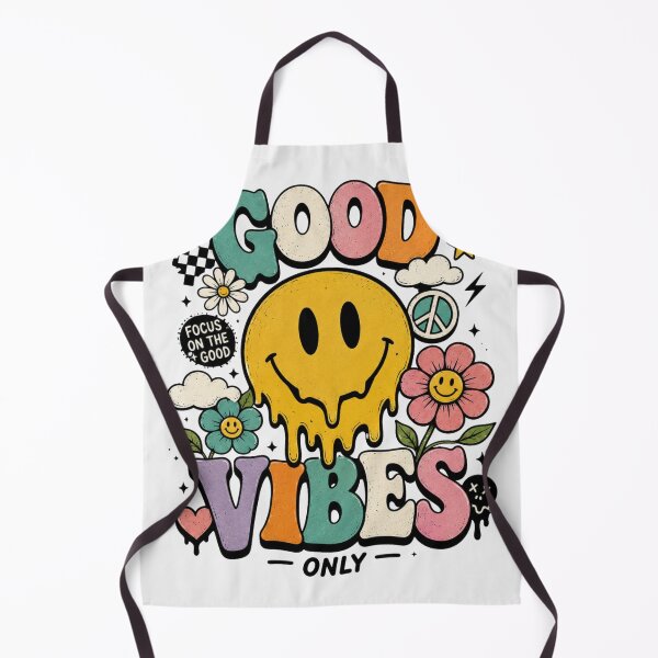 Item preview, Good Vibes Only Retro Smiley Y2K Aesthetic Colorful Sticker & T-Shirt Design designed and sold by irfanedysud.