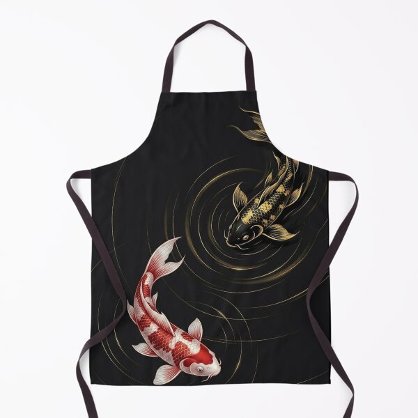 Item preview,  Minimalist Yin Yang Koi Fish on Black Japanese Modern Art designed and sold by Hikariha Studio.