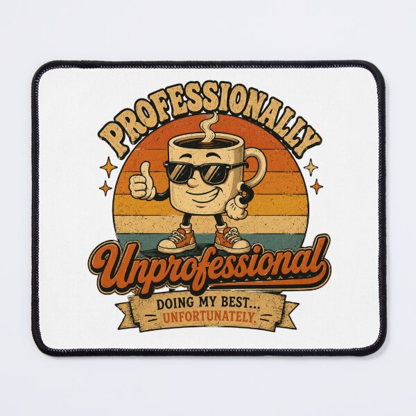 Item preview, Professionally Unprofessional Retro Funny Vintage Sarcastic designed and sold by EchoWear-10M.