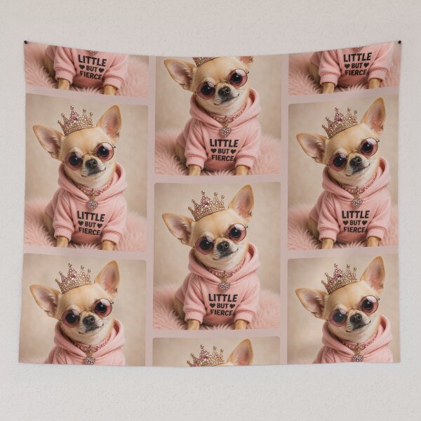 Item preview, Little But Fierce Princess Chihuahua Hoodie Design designed and sold by BagFactoryUK.