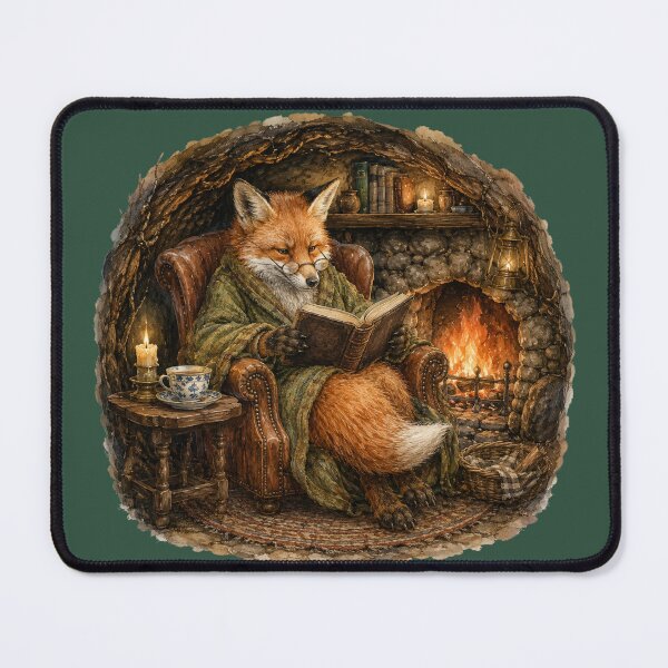 Item preview, Wise Fox Reading Watercolor | Cozy Cottagecore Book Lover Art | Woodland Library Illustration | Storybook Animal Decor designed and sold by MagicMakerPh.