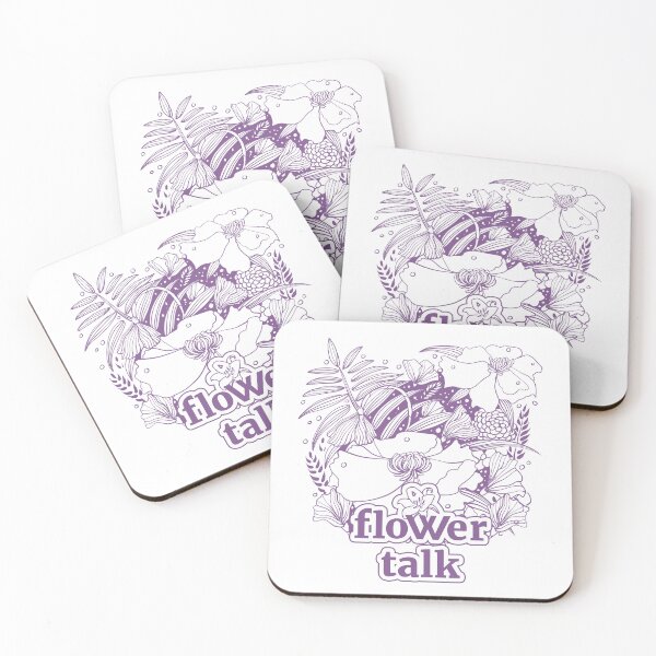 Item preview, Flower Talk Floral Line Art Typography Vector Illustration designed and sold by phsycartwork.