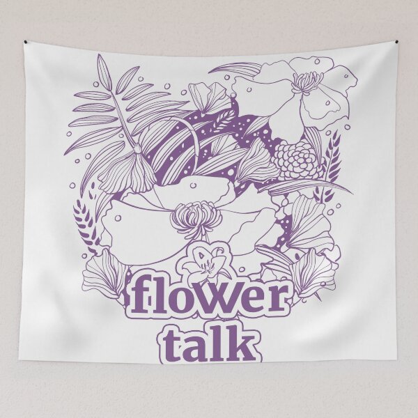 Item preview, Flower Talk Floral Line Art Typography Vector Illustration designed and sold by phsycartwork.