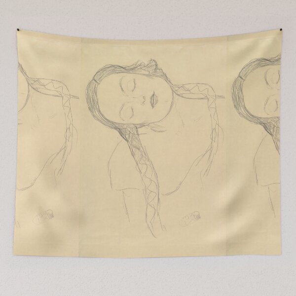 Item preview, Reclining Woman With Closed Eyes Sketch designed and sold by artofuniverse.