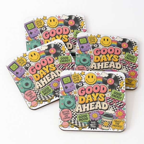 Item preview, Good Days Ahead Retro Y2K Pop Art Smiley Aesthetic Sticker & T-Shirt Design designed and sold by irfanedysud.