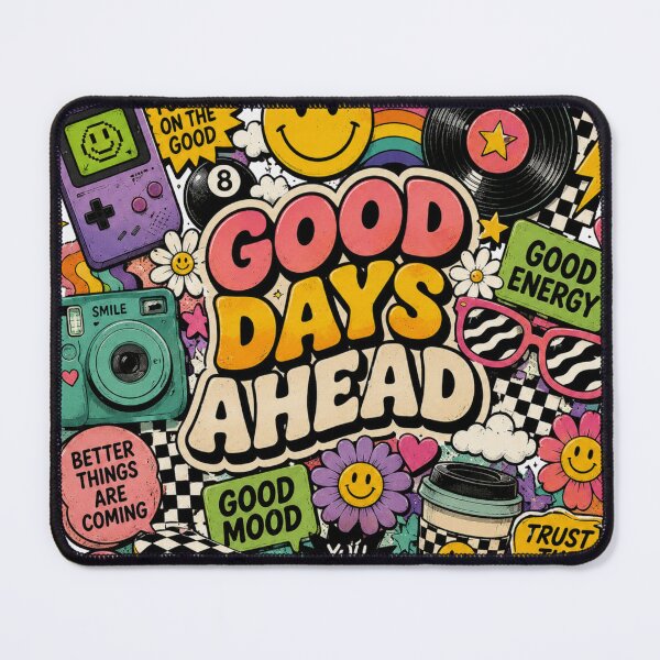 Item preview, Good Days Ahead Retro Y2K Pop Art Smiley Aesthetic Sticker & T-Shirt Design designed and sold by irfanedysud.