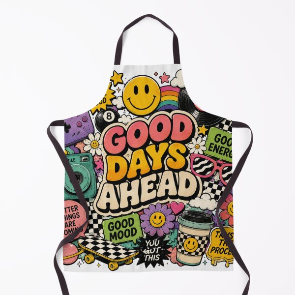 Item preview, Good Days Ahead Retro Y2K Pop Art Smiley Aesthetic Sticker & T-Shirt Design designed and sold by irfanedysud.