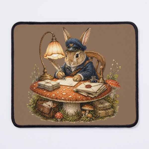 Item preview, Rabbit Postmaster Watercolor | Cottagecore Woodland Mail Illustration | Storybook Bunny Art | Whimsical Animal Decor designed and sold by MagicMakerPh.