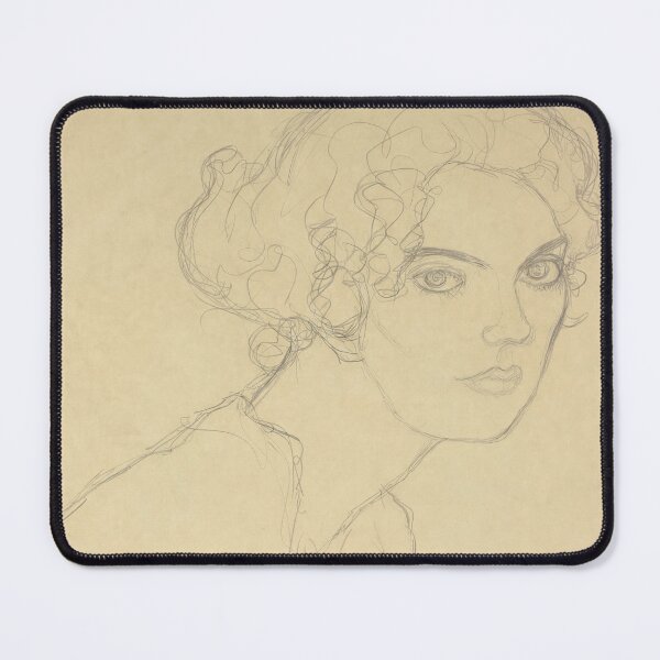 Item preview, Pencil Portrait of a Curly Haired Woman designed and sold by artofuniverse.