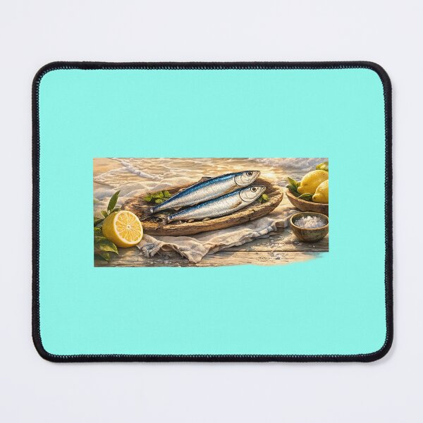 Item preview, Tropical Sardines Ocean Waves Retro Beach Illustration designed and sold by annenambiro.