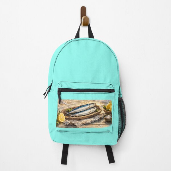Item preview, Tropical Sardines Ocean Waves Retro Beach Illustration designed and sold by annenambiro.
