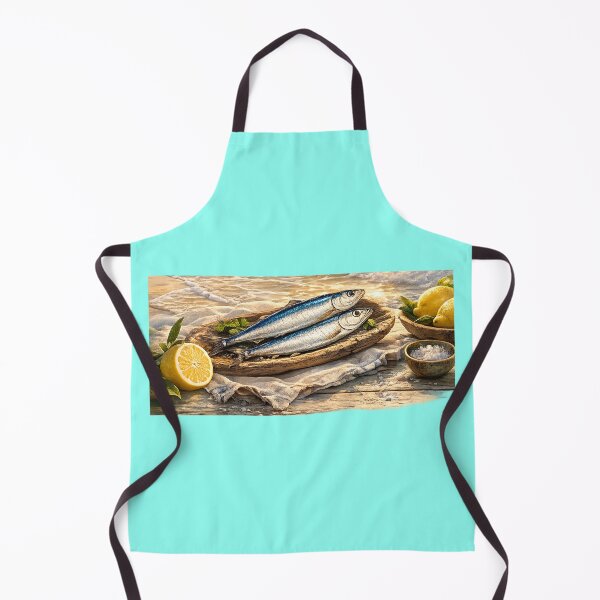 Item preview, Tropical Sardines Ocean Waves Retro Beach Illustration designed and sold by annenambiro.