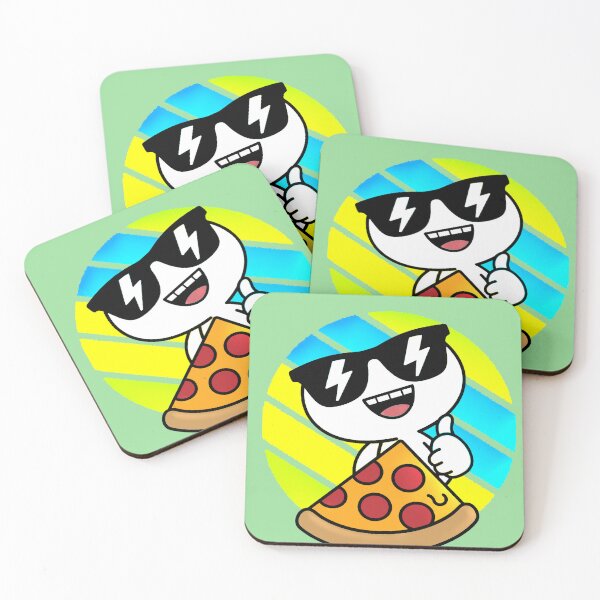 Item preview, Kawaii Character with Sunglasses Eating Pizza | Funny Food Design designed and sold by AstronautMerch.