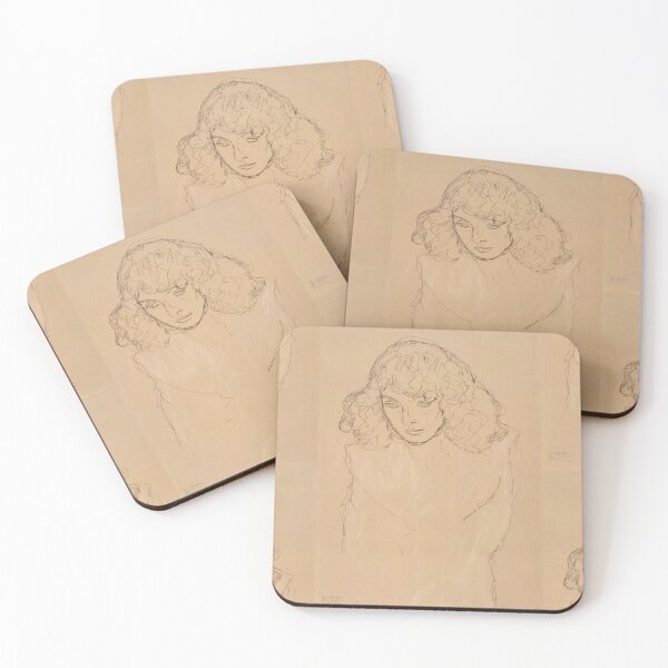 Item preview, Curly Haired Young Woman Line Drawing designed and sold by artofuniverse.