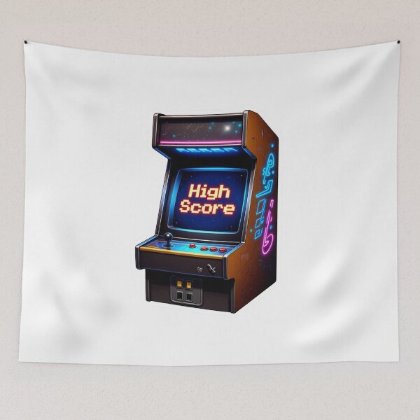 Item preview, Neon Arcade Cabinet High Score Sticker - Retro Cyberpunk Gaming Aesthetic designed and sold by GeekStickerLab.