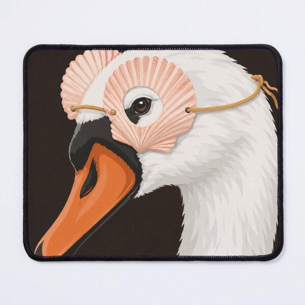 Item preview, Elegant Swan with Seashell Masquerade Mask Illustration designed and sold by minbadesign.