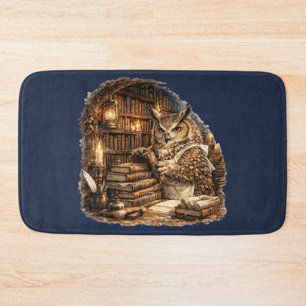 Item preview, Wise Owl Librarian Watercolor | Enchanted Library Art | Cottagecore Book Lover Illustration | Fantasy Woodland Decor designed and sold by MagicMakerPh.
