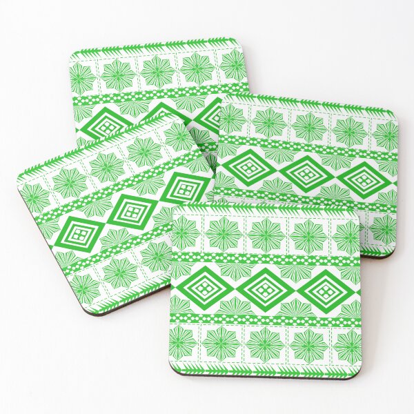 Item preview, Green Ethnic Geometric Seamless Border Pattern with Floral and Diamond Motifs designed and sold by Ei-Ei.
